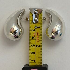 Sterling Silver Chunky Teardrop Earrings